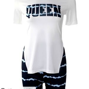 NWOT 2 PIECE TOP AND BIKE SHORTS